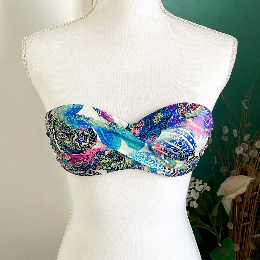 Victoria's Secret Bandeau Paisley Swim Bikini Top